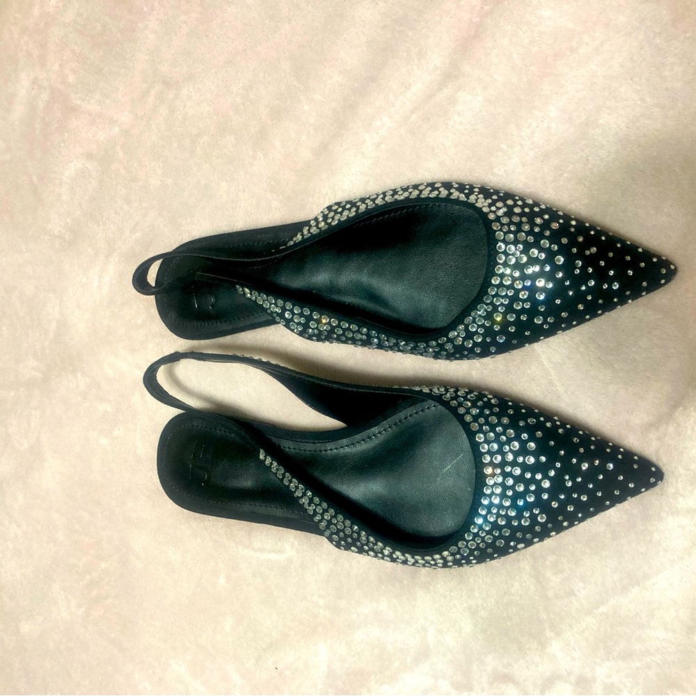 Sparkly black flats